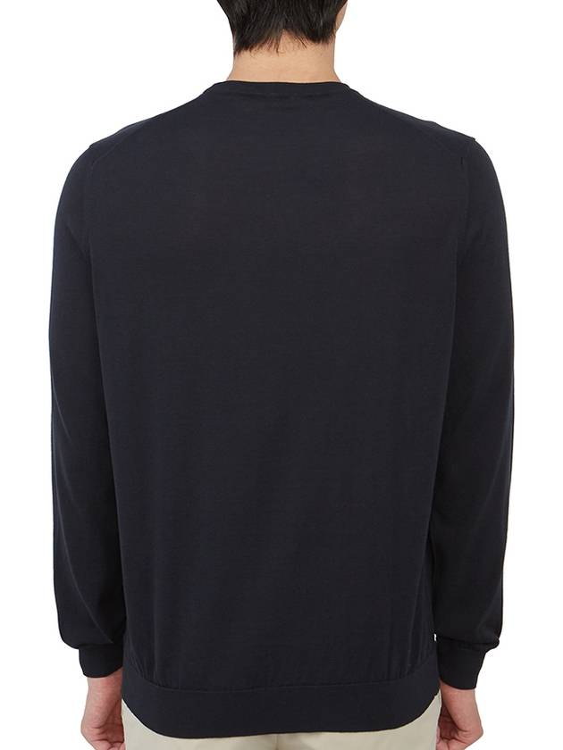 Men's Crew Neck Cotton Knit Top Navy - DRUMOHR - BALAAN 5