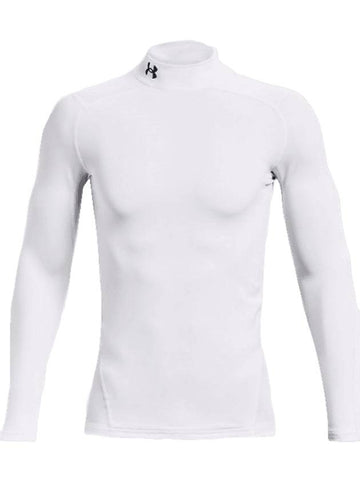 Cold Gear Armor Compression Mock Long Sleeve T-Shirt White - UNDER ARMOUR - BALAAN 1