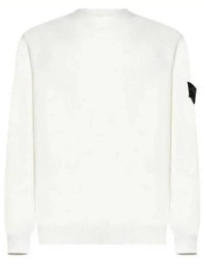 Compass Motif Crew Neck Regular Fit Cotton Knit Top White - STONE ISLAND - BALAAN 2