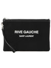 Rive Gauche Zipper Strap Clutch Bag Black - SAINT LAURENT - BALAAN 1