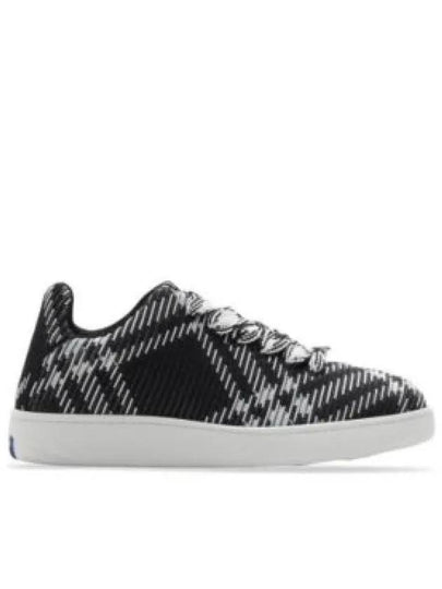 Check Knit Box Low Top Sneakers Black - BURBERRY - BALAAN 2