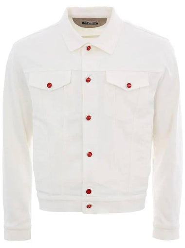 23SS UW1377 WHITE button point white denim jacket - KITON - BALAAN 1