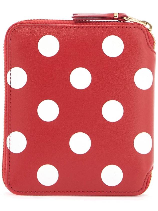 Polka Dot Zipper Halfwallet Red - COMME DES GARCONS WALLET - BALAAN 4