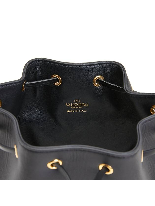 V logo signature chain nappa mini bucket bag black - VALENTINO - BALAAN 11