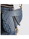 Saddle Strap Denim Oblique Jacquard Shoulder Bag Blue - DIOR - BALAAN 8