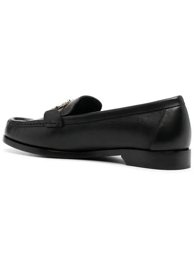 23FW ROLO Gold Plated Double Gancini Loafers Black 0728415 - SALVATORE FERRAGAMO - BALAAN 4