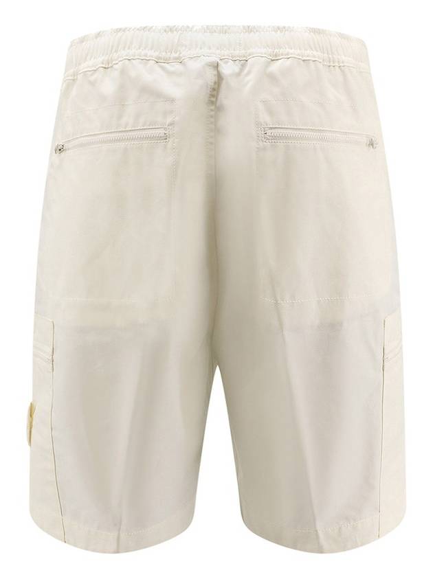 Cargo Bermuda Comfort Fit Cotton Shorts Off White - STONE ISLAND - BALAAN 3