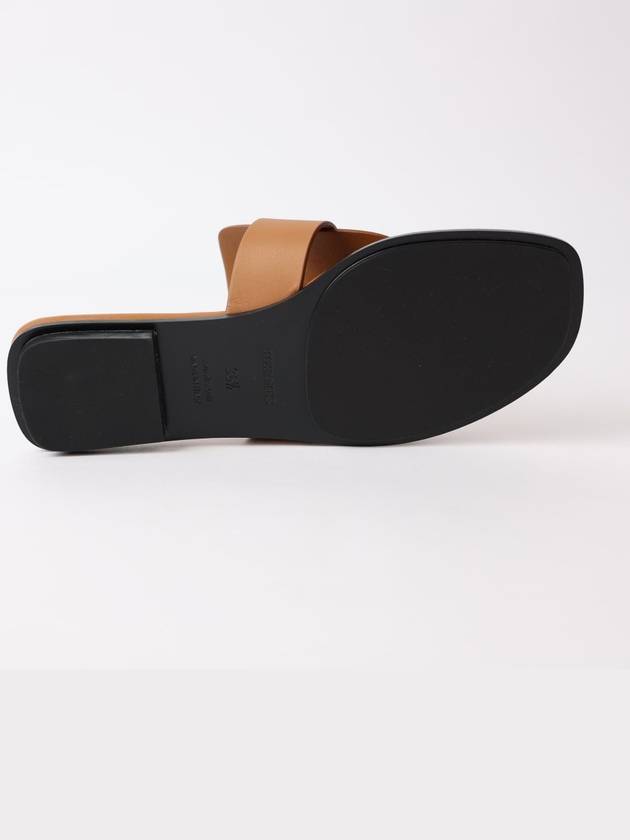 Hermes Galerie Buckle Leather Sandals Brown - HERMES - BALAAN.