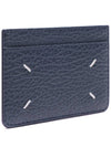 Grain Leather Stitch Card Wallet Navy - MAISON MARGIELA - BALAAN 4