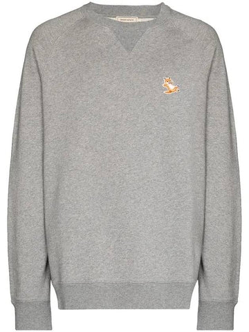 Chillax Fox Patch Classic Sweatshirt Grey Melange - MAISON KITSUNE - BALAAN 1