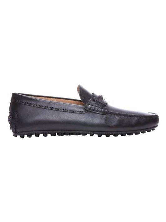 Men's City Gommino Leather Driving Shoes Black - TOD'S - BALAAN 1