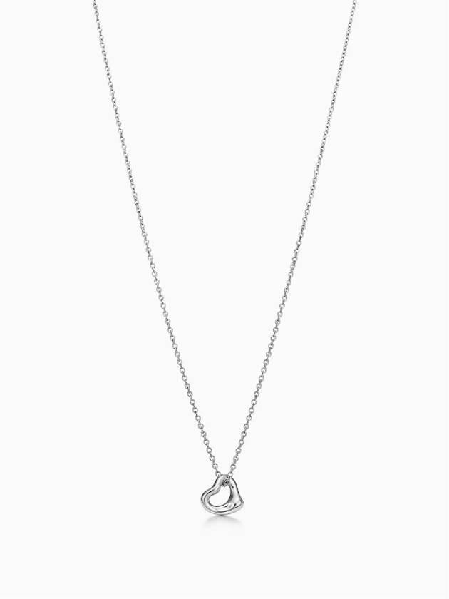 Open Heart 7MM Pendant Necklace Silver - TIFFANY & CO. - BALAAN 2