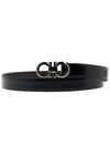 Reversible Adjustable Gancini Leather Belt Black Dark Brown - SALVATORE FERRAGAMO - BALAAN 2