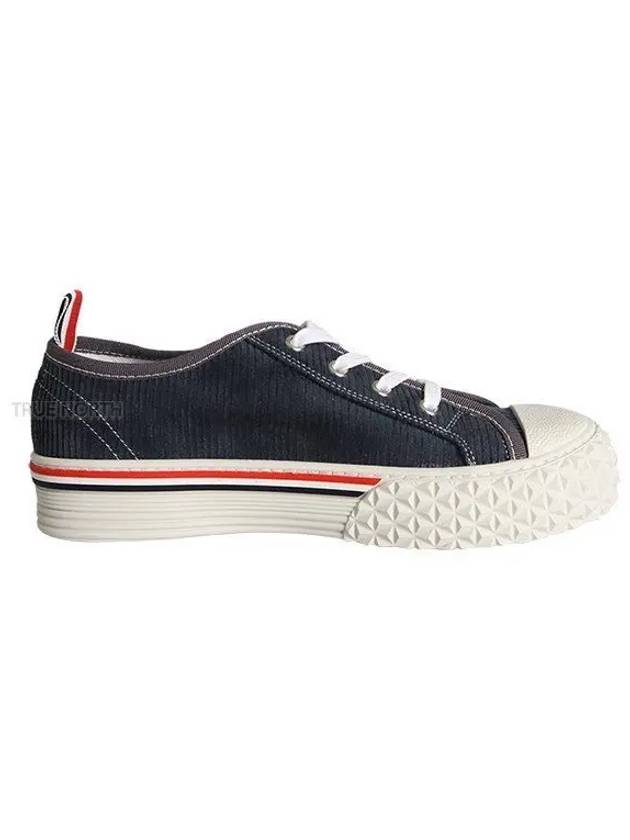 Cotton Lace-Up Low Top Sneakers Navy - THOM BROWNE - BALAAN 2