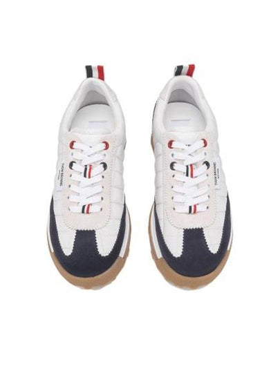 Tech Runner Quilted Low Top Sneakers White Navy - THOM BROWNE - BALAAN 2