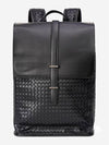 Zenith Intrecciato Laptop 15-inch Leather Backpack Black - MINOC - BALAAN 2