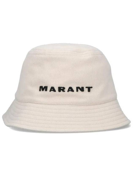 Embroidered Logo Bucket Hat Ecru Black - ISABEL MARANT - BALAAN 1