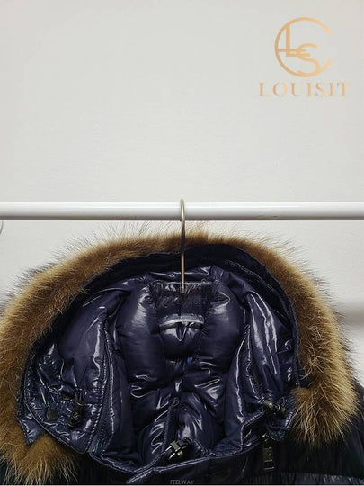 Used luxury goods Lewis It 4 Montclair navy glossy raccoon fur Cluny padded jumper - MONCLER - BALAAN 2