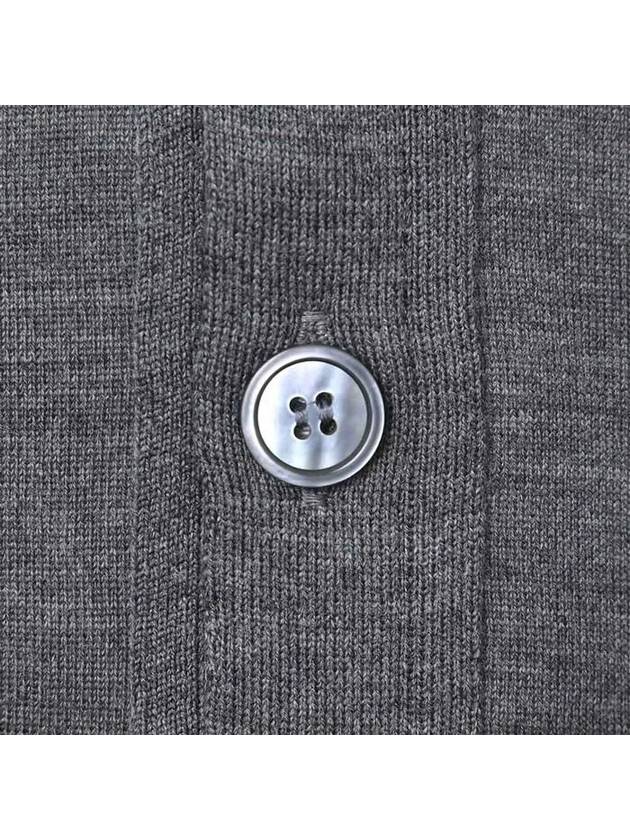 Men's Sustainable Classic Diagonal Wool Cardigan Medium Grey - THOM BROWNE - BALAAN 5