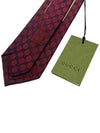 GG Logo Silk Jacquard Tie Burgundy - GUCCI - BALAAN 6