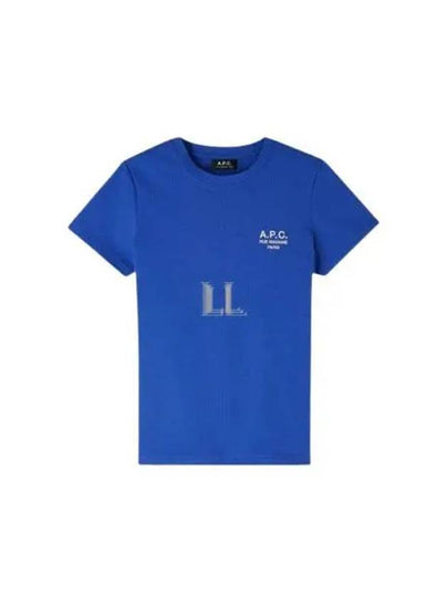 Denise Embroidered Logo Short Sleeve T-shirt Blue - A.P.C. - BALAAN 2