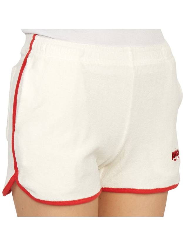 Women's Embroidered Logo Cotton Shorts White - SPORTY & RICH - BALAAN 10