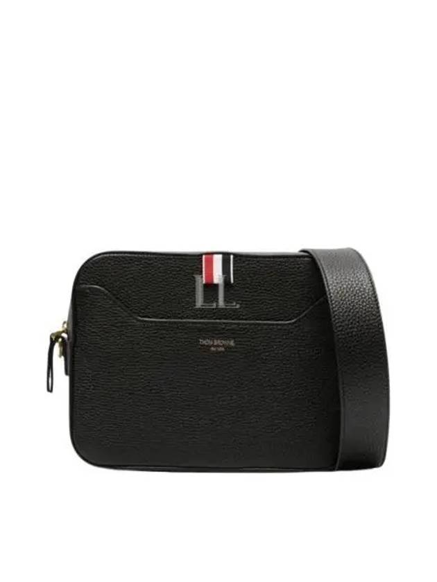 4 Bar Patch Leather Camera Cross Bag Black - THOM BROWNE - BALAAN 2