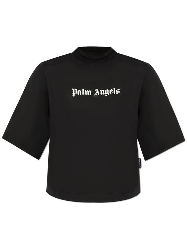 Palm Angels T-shirt With Logo, Women's, Black - PALM ANGELS - BALAAN 1