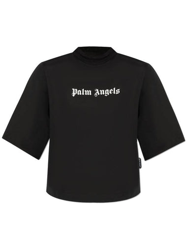 Palm Angels T-shirt With Logo, Women's, Black - PALM ANGELS - BALAAN 1