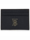 Grainy TB Logo Calfskin Card Wallet Black - BURBERRY - BALAAN 2