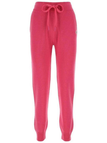 Logo Wool Track Pants Pink - MONCLER - BALAAN 1