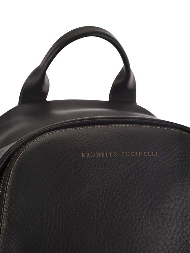 Calfskin backpack with grain - BRUNELLO CUCINELLI - BALAAN 5