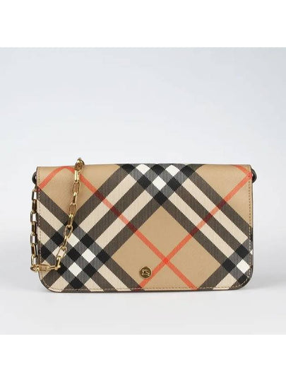 Check Chain Strap Cross Bag Sand - BURBERRY - BALAAN 2