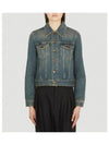 Vintage Washed Crop Denim Jacket Blue - SAINT LAURENT - BALAAN 2