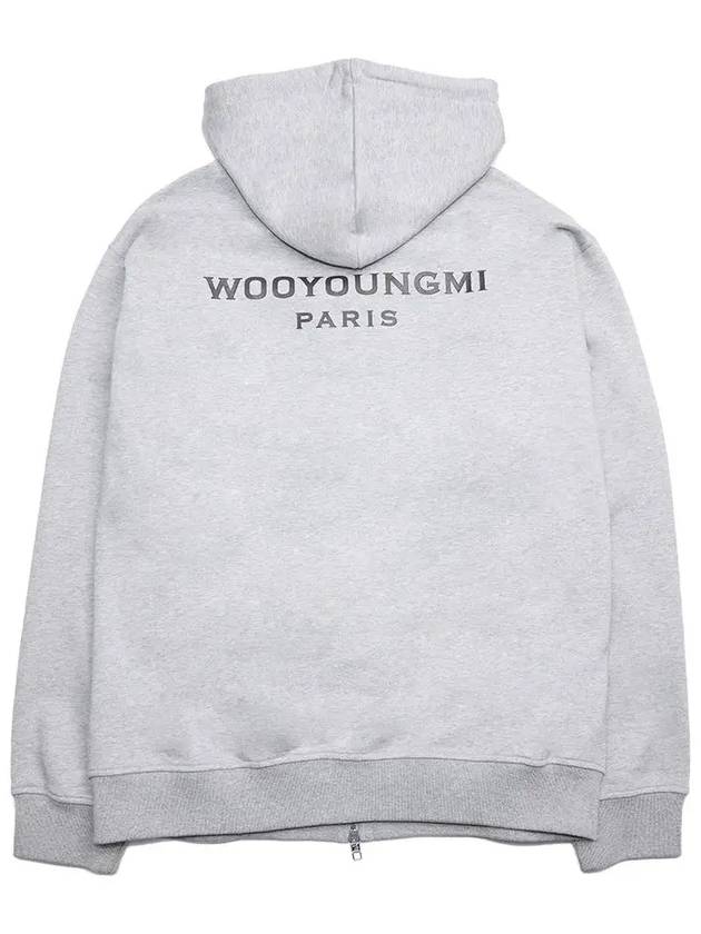 Back Logo  Zip-Up Hoodie Grey - WOOYOUNGMI - BALAAN 3