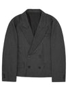 DOUBLE BREASTED PIN STRIPE BLAZER in gray - MYDEEPBLUEMEMORIES - BALAAN 1