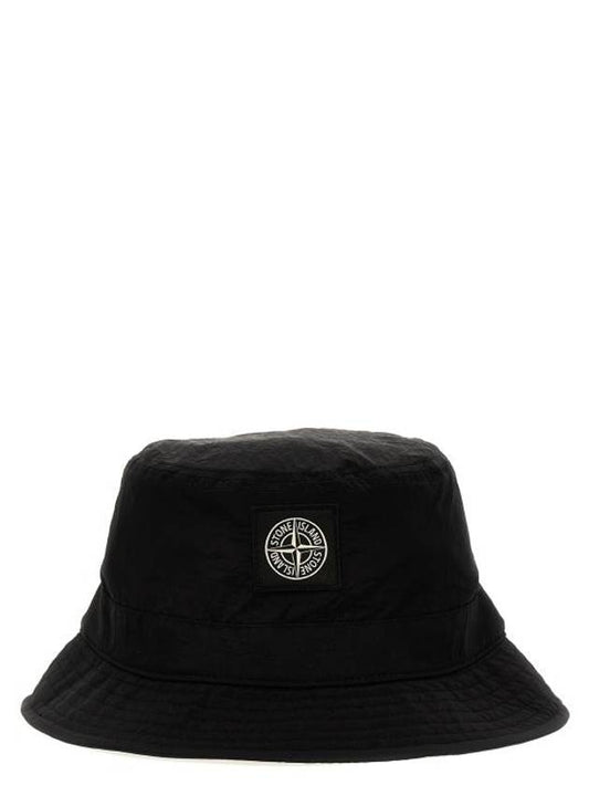 Logo Nylon Bucket Hat Black - STONE ISLAND - BALAAN 1