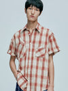 cig plaid two pocket work short sleeve shirt red - KND - BALAAN 9