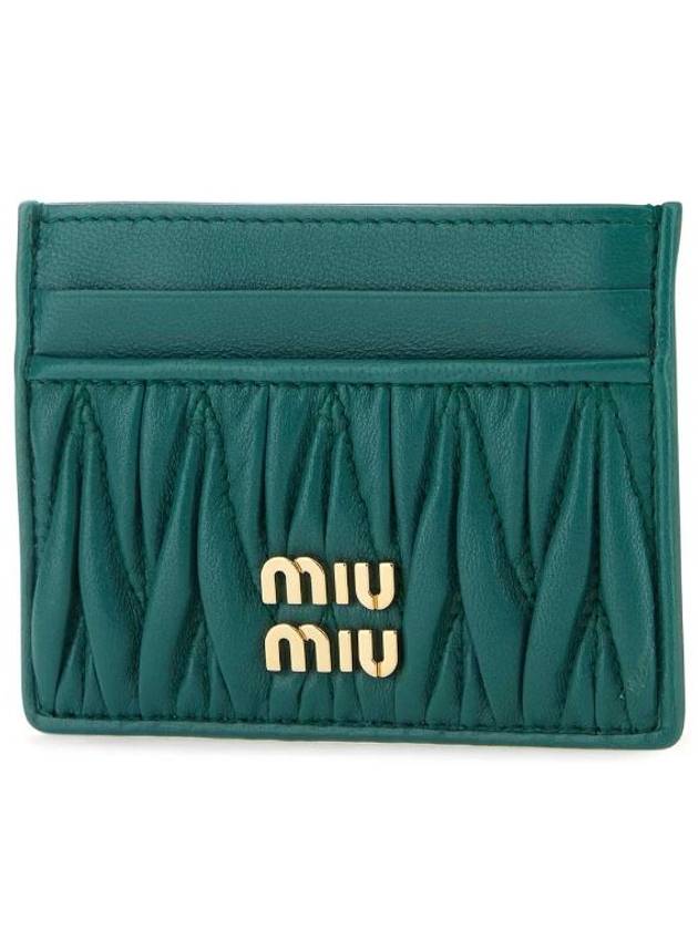 Materasse Nappa Leather Card Wallet Lagoon Blue - MIU MIU - BALAAN 3