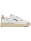 Medalist Pink Tab Leather Low Top Sneakers White - AUTRY - BALAAN 2