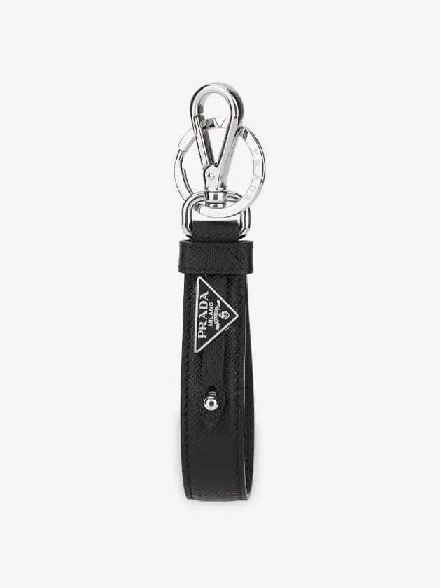 Saffiano Leather Key Holder Black - PRADA - BALAAN 3