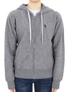 Women's Embroidered Pony Logo Hoodie Zip Up Grey - POLO RALPH LAUREN - BALAAN.