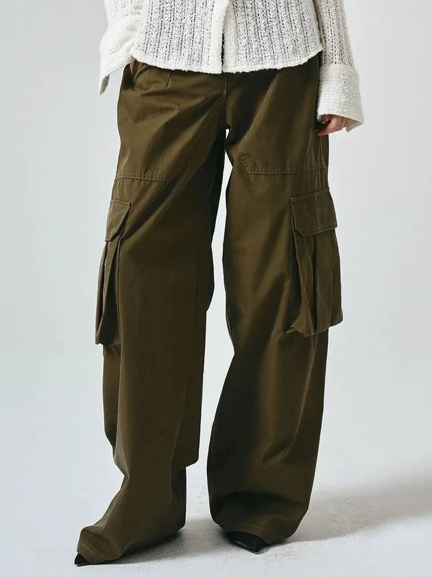 Cotton Field Wide Pants Khaki - NOIRER FOR WOMEN - BALAAN 1