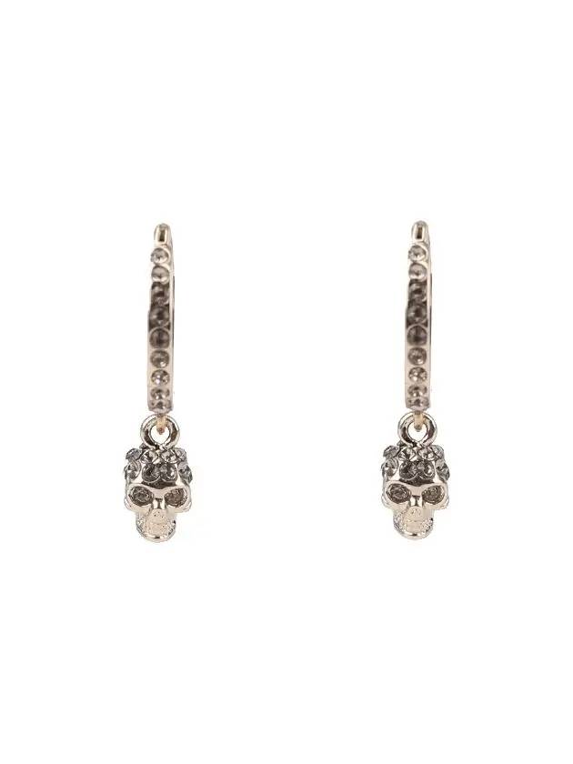 Skull Mini Creole Hoop Earrings Gold - ALEXANDER MCQUEEN - BALAAN 2