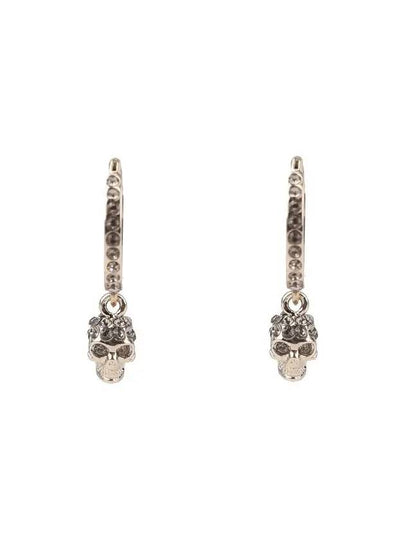 Skull Mini Creole Hoop Earrings Gold - ALEXANDER MCQUEEN - BALAAN 2