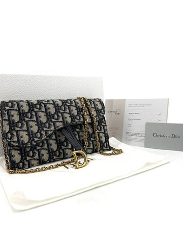 Oblique Saddle WOC Chain Wallet Cross Bag - DIOR - BALAAN 1