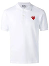 Red Heart Wappen Polo Shirt P1 T006 5 White - COMME DES GARCONS - BALAAN 3