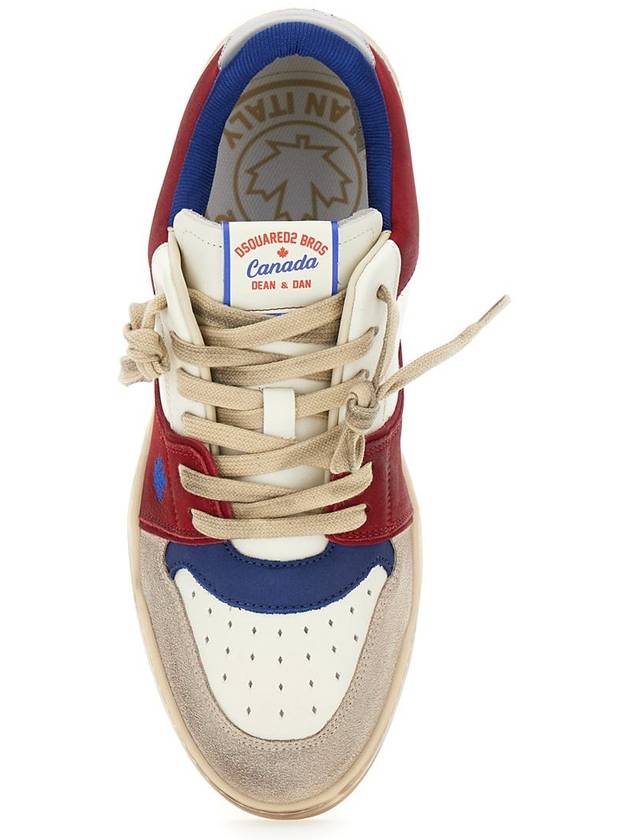 Red Sneakers With Suede Inserts And Embossed Logo On The Side In Leather Man - DSQUARED2 - BALAAN 4