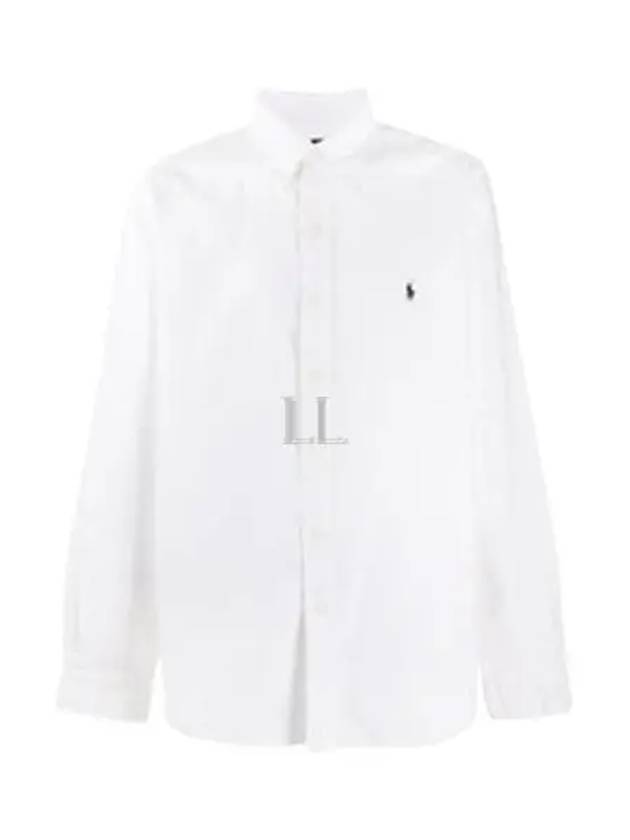 Embroidered Pony Logo Long Sleeve Shirt White - POLO RALPH LAUREN - BALAAN 2