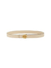 Logo Decorated Buckle Leather Belt Beige - TORY BURCH - BALAAN 1